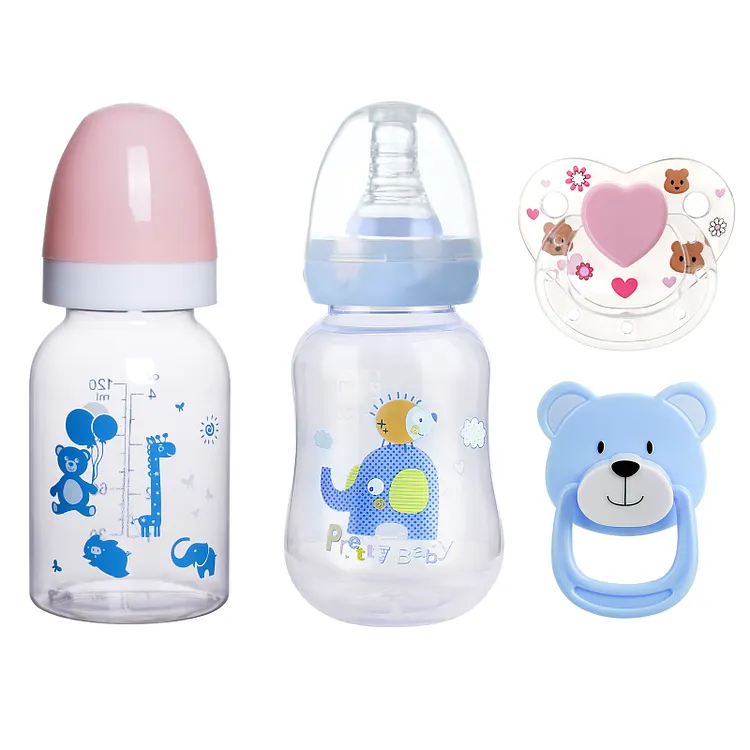 Cute Animal Magnetic Pacifier and Bottle 4-Pieces Set Safe Reborn Baby Doll Accessories