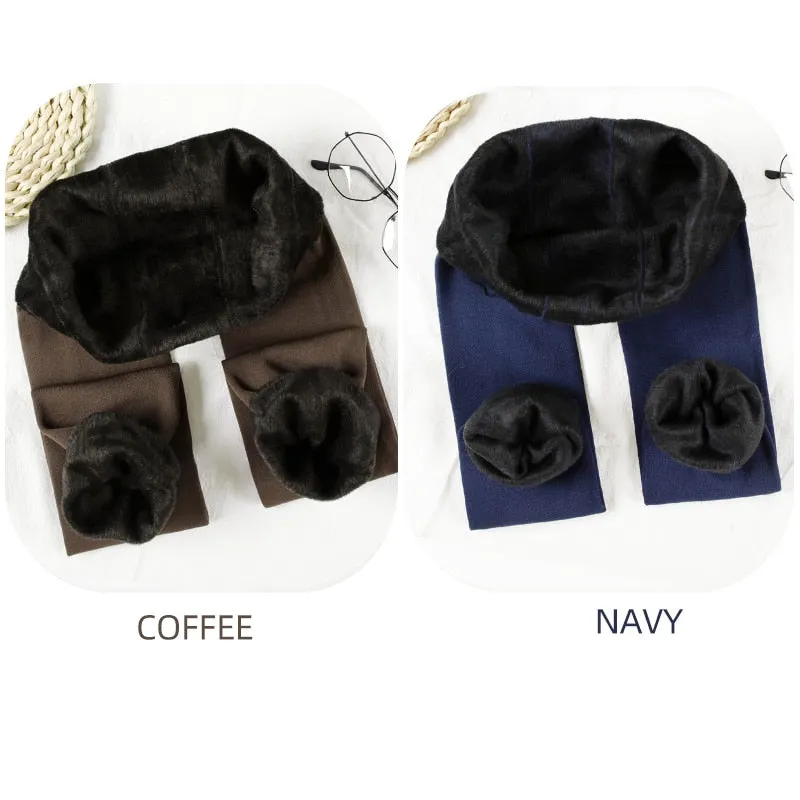 ATHVOTAR 2 Pcs Winter Warm Leggings Women Velvet Thick Leggings Push Up High Waist Skinny Thermal Leggings Women