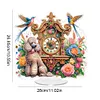 (US Local)Acrylic Special Shape Flower Bird Diamond Painting Clock Ornaments Kit