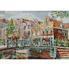 (Counted/Stamped)Landmark-Amsterdam Canal-14CT Cross Stitch 44*34cm/17.32*13.39in