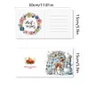 6Pcs Christmas Snowman DIY Diamond Painting Card for Friends Family Gift