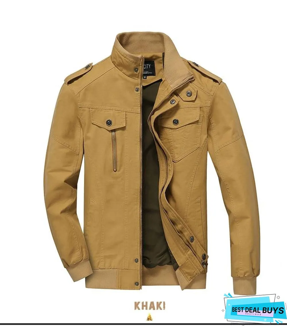 Men Denim Jacket Big Size Military Tactical Jeans Jacket Solid Casual Air Force Pilot Coat