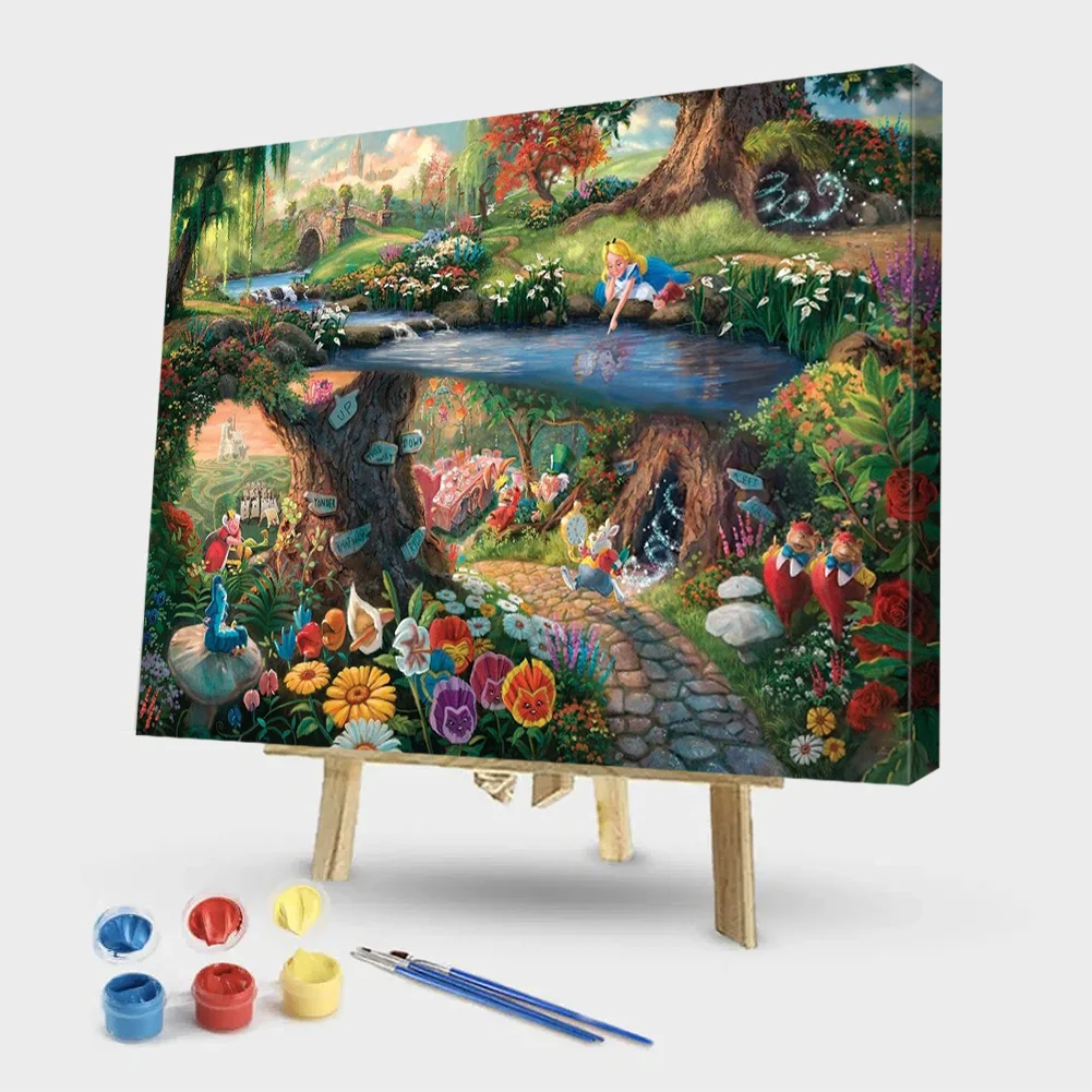 Alice in Wonderland &ndash; Cartoon And Animation Paint By Numbers Acrylic Painting - 40*50cm