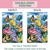 DIY Diamong Painting Double Sided Drills Garden Flags Outdoor Decor Holiday Garden Decorations Kit(Butterfly Flower)