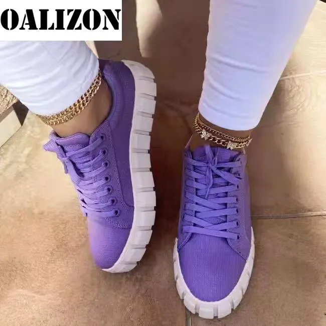 New Fashion Women Lace Up Casual Thick Bottom Flat Shallow Sneakes Sports Shoes Woman Lady Female Flats Running Trainers Shoes