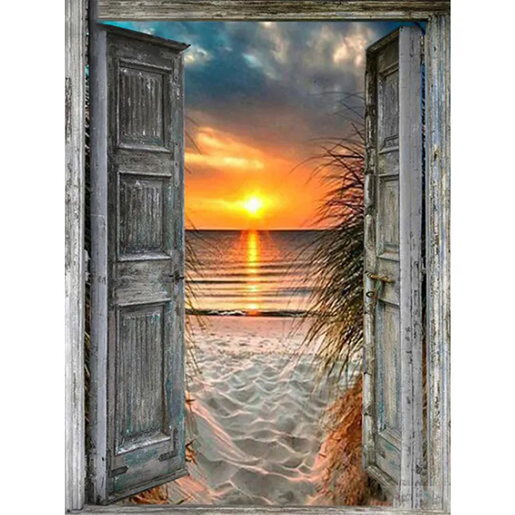 Longing For The Sea (40*50CM) 11CT Stamped Cross Stitch gbfke