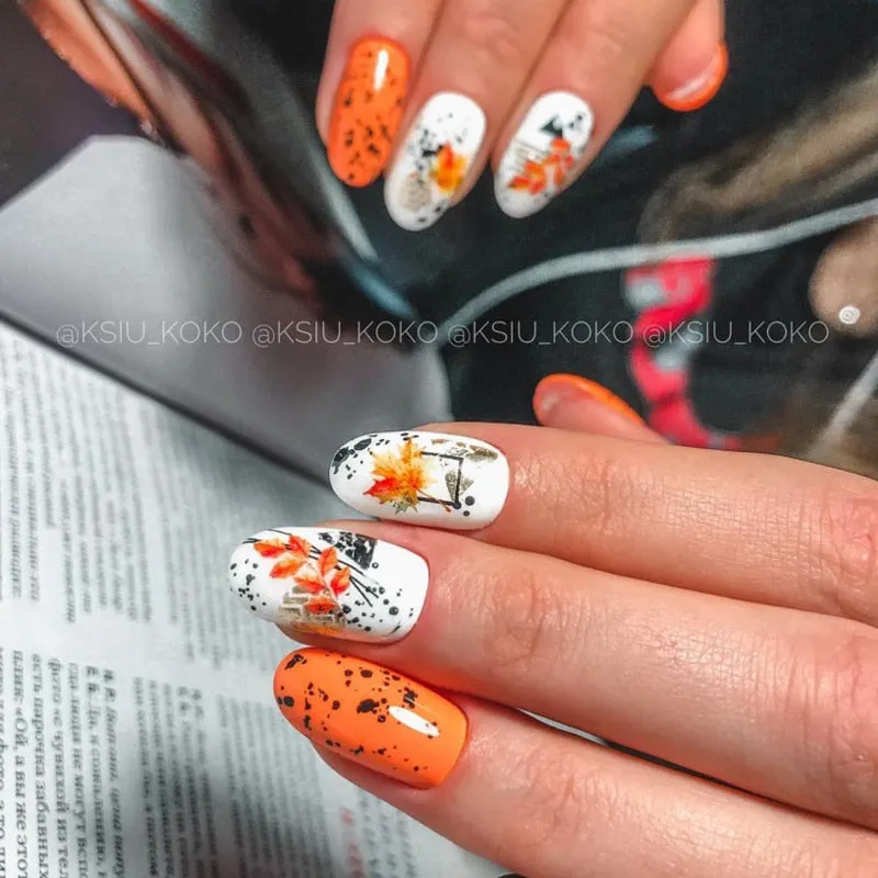 1PC Fall Leaf Flowers Line 3D Nail Sticker Mape Leaves Waves Pattern Decals Slider DIY Nail Art Decoration Wraps For Manicures-Nail Inspo