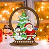 >SALE<Wooden Christmas Table Top Diamond Painting Ornament Kits Xmas Home Decor (F)