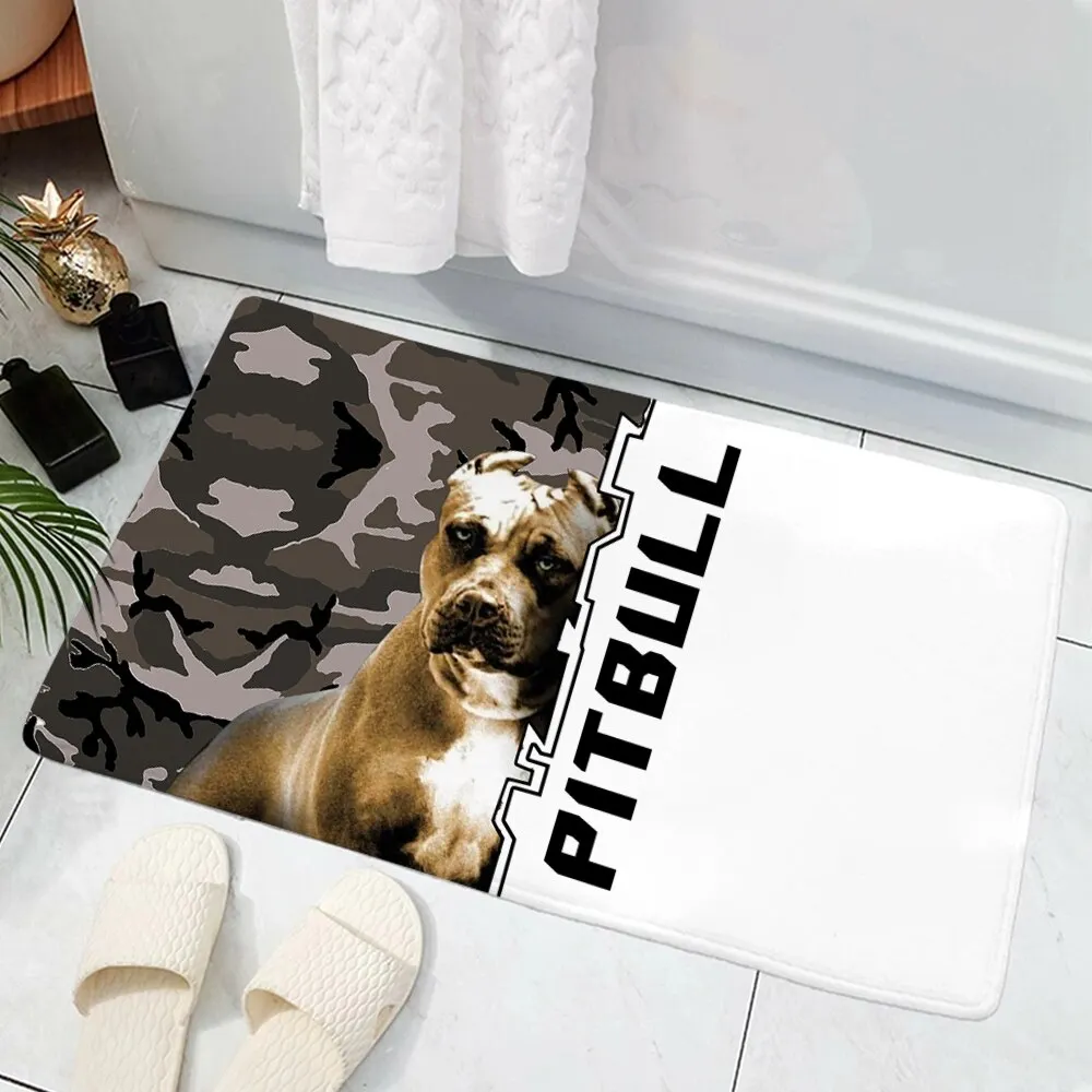 Athvotar Remember American Staffordshire Terrier Dogs Doormat Decor Print Carpet Flannel Non-Slip Doormat for Bedroom Porch