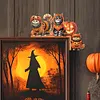 (US Local)Halloween Cat Diamond Art Door Right Angle Sign for Indoor Outdoor Wall