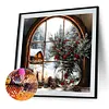 (US Local)Xmas Snow View-Full Round Diamond Painting(40x40cm)