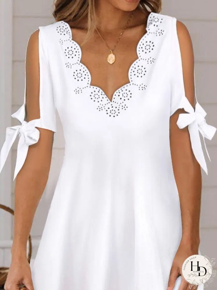 Dresses V-Neck Lace Off Shoulder Mini Dress for Women