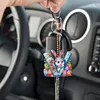 (US Local)PET Double Sided Special Shaped Easter Alphabet DIY Diamond Painting Keychain