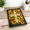 Sunflower Cross 5D DIY Diamond Art Painting Notebook Kit 50 Pages A5 Rhinestone Art Painting Notebook Kit for Adults Beginners Holiday Birthday Gift