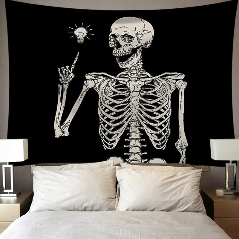 Hippie Void Sugar Skull Tapestry Mandala Wall Hanging Ouija Carpet Psychedelic Tapestry Yoga Boho Decor Blanket Wall Cloth