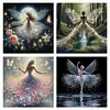 4 PCS Girl - Full Embroidery 3 Strands 11CT Stamped Cross Stitch - 45*45CM