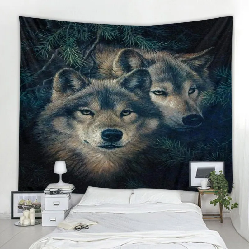 Nigikala creative tapestry wall hanging decoration tiger lion pattern wall hangings home textile wall Bohemian decoration tapiz