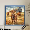 Highland Cattle-Full Embroidery 2 Strands 14CT Stamped Cross Stitch-40*40CM