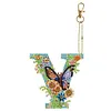 DIY Diamond Painting Butterfly Flower Lettter Keychain Kit