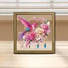 Bird DIY Special Shape Double sided Print Clear Diamond Art Kit Wooden Framed Diamond Painting Kit(22x22cm)