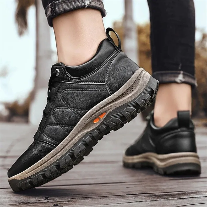  Men's Casual Hand Stitching Leather Arch Support Shoes