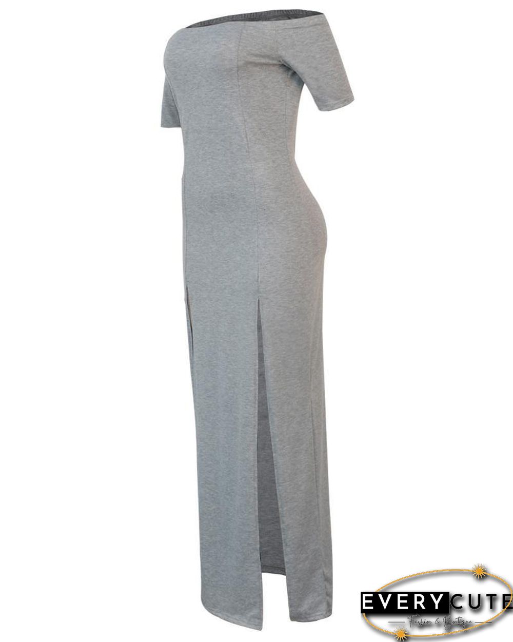 Off Shoulder High Slit Maxi Dress P13610