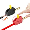 10Pcs 4mm Self-Locking Banana Plug Solder-Free 32A Gold-Plated Banana Connector