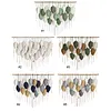 (Finished Product)Bohemian Handmade Leaf Wall Art No Drilling Handmade Craft Macrame Wall Decor Handmade Woven Leaf Tapestry for Apartment Living Room Bedroom Nursery Backdrop