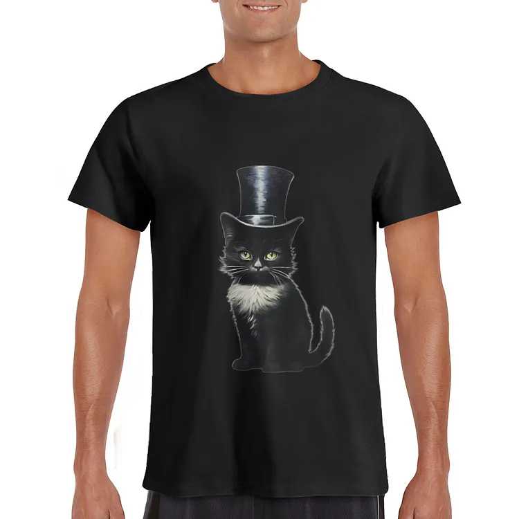 Men's T-Shirt Mad Hatter Cat