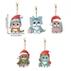 5Pcs DIY Christmas Cat Diamond Painting Keychain（Double-Sided)