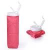 20oz Silicone Foldable Travel Water Bottles Leakproof Valve Reusable, Carton Packaging, Gym Camping Hiking Travel Sports Lightweight Durable Bottle
