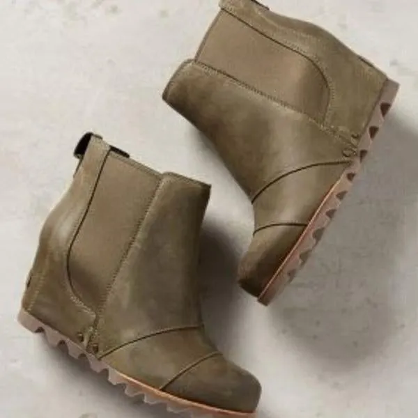 Women Winter Slip On Wedge Boots