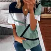 Novas roupas femininas de ver&atilde;o T-shirt de manga curta estampada com z&iacute;per