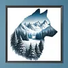 Wolf Landscape-Full Round Diamond Painting 