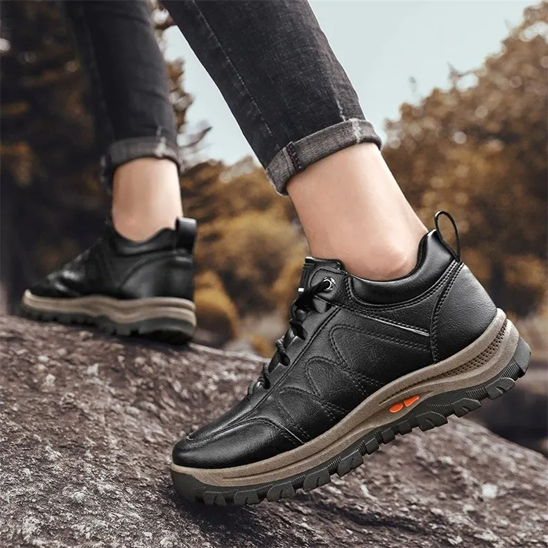  Men's Casual Hand Stitching Leather Arch Support Shoes