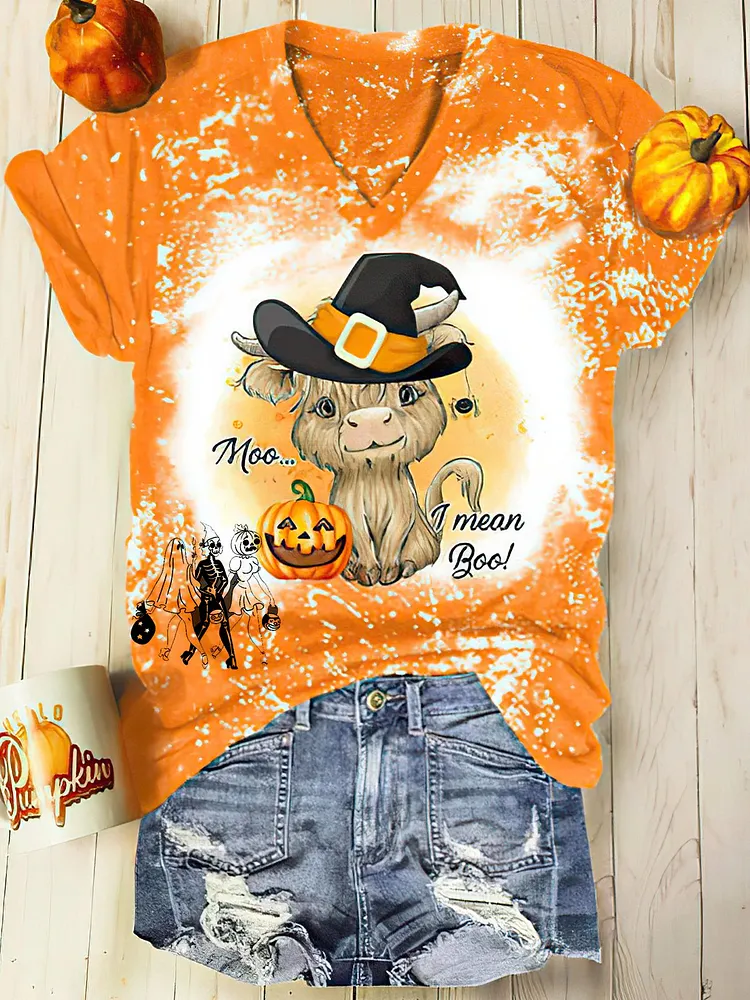Halloween Art Print Casual T-Shirt