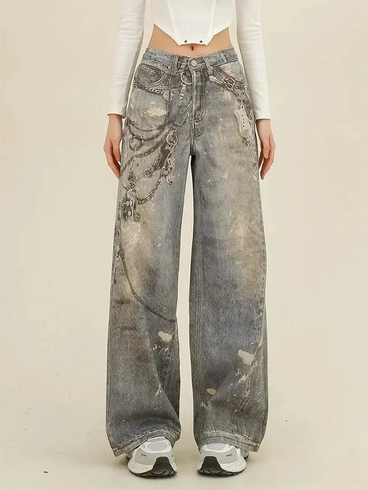 Blue Gothic Baggy Oversize Harajuku Pant