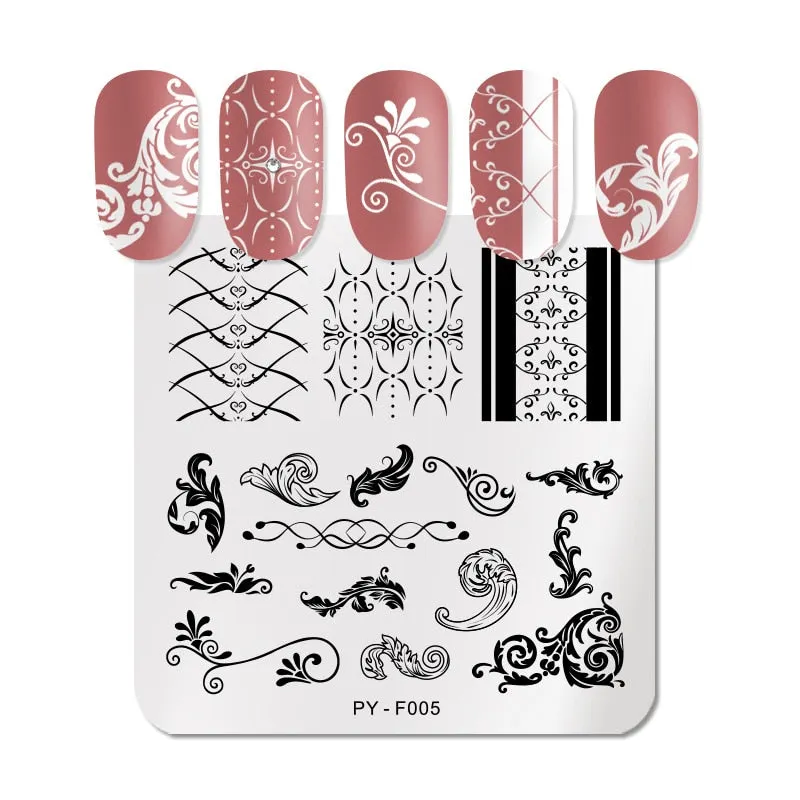 PICT YOU Nail Stamping Plates Snow Winter Nail Art Stamp Template idea nail Image Plate Stainless Steel Stencil Tools-Nail Inspo