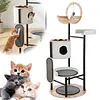 [US Local Warehouse] 66-Inch Cat Tree with Scratching Post Cat Tower Multi-Level Cats Furniture with Dangling Ball Platform Hammock for Indoor Cats Large Adult