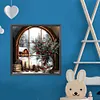 (US Local)Paint By Numbers Kit On Canvas DIY Oil Art Windowsill Picture Home Decor40x40cm