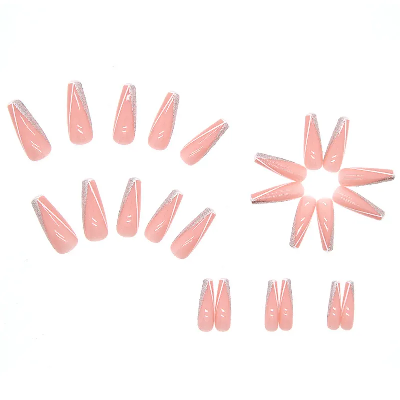 Churchf Churchf Fake Nail Long Ballet Wear Armor Shiny Fragments Net Red Nail Free Nail Piece New Wear Armor