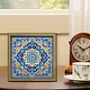 Mandala DIY Special Shape Double sided Print Clear Diamond Art Kit Wooden Framed Diamond Painting Kit(22x22cm)