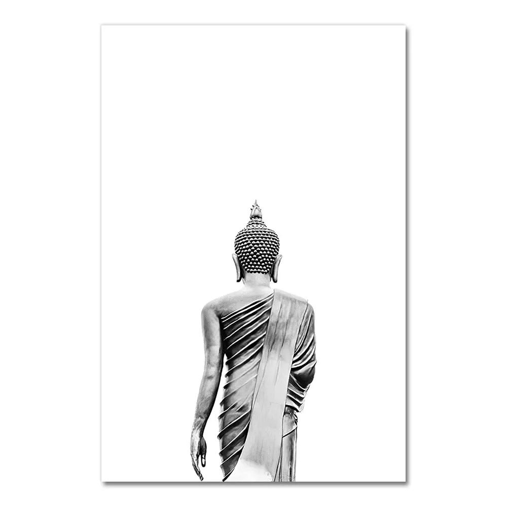 Sakyamuni Buddha Statue Qoutes Wall Art Canvas Painting Black White Nordic Posters And Prints Wall Pictures For Living Room