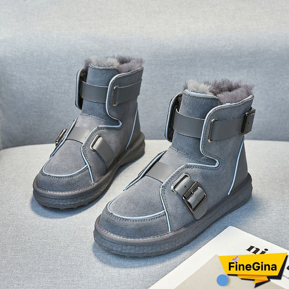 Casual Fashion Cloth With Soft Nap Flats Snow Boots Shoes
