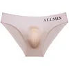 Men's Ice Silk Low - Waist Briefs with Breathable Comfort, Letter Design, Sexy Transparent Pouch for Sports