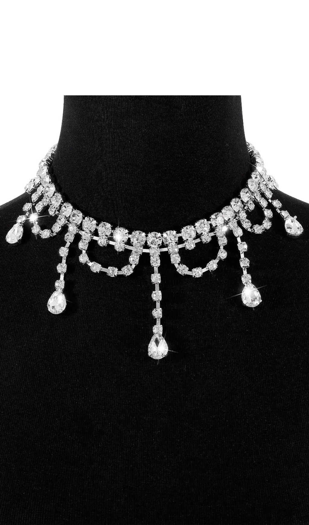 Silver Rhinestone Tassel Claw Chain Flowering Girl