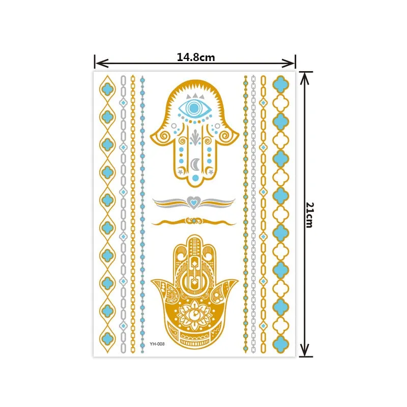 Hot bronzing tattoo stickers waterproof sweat not easy to smudge bronzing temporary tattoo stickers fashion tattoo stickers