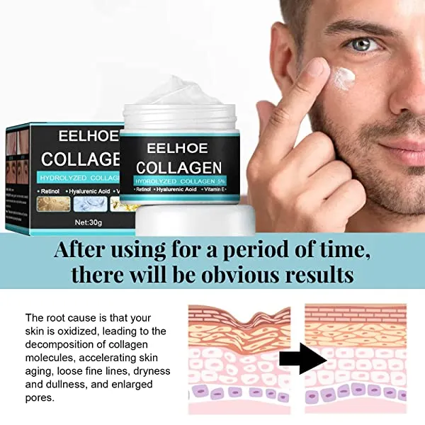 Koconh EELHOE Collagen Cream for Men, Men's Age Rewind Wrinkle Moisturizing Gel, Anti Aging Cream for Men