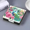 (US Local)Peacock PU Diamond Art Note Box with 160 Sheets of Paper Craft Kit