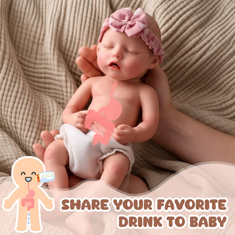 [Drink and Wet System]Babeside Twinnie 12"/16" Realistic Silicone Sleeping Baby Little Infant Girl